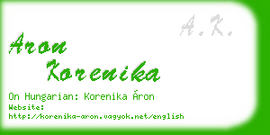 aron korenika business card